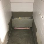 Die Dusche halb fertig